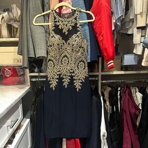Elegant Black and Gold Women's Dress